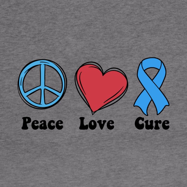 Peace Love Cure Type One Diabetes awareness T1D by David Brown